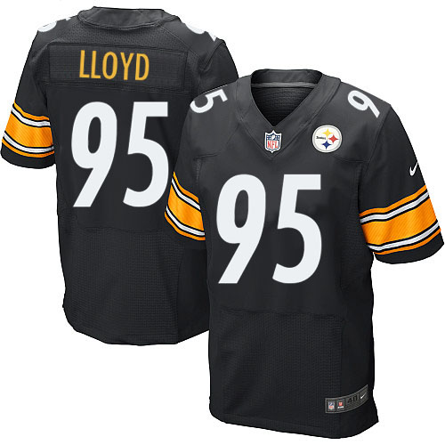 Men's Elite Greg Lloyd Nike Jersey Black Home - #95 NFL Pittsburgh Steelers